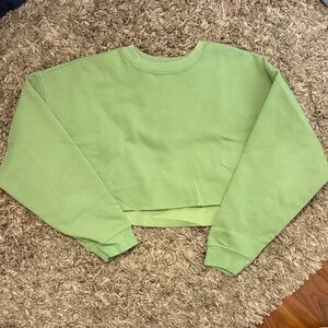 WeWoreWhat Light Green Cropped Sweatshirt